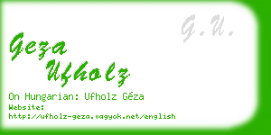 geza ufholz business card